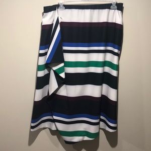 Multicolored Striped Skirt w/ Ruffle